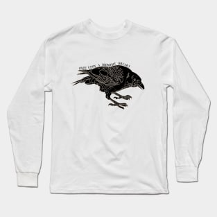 Raven Edgar Allan Poe Drawing Long Sleeve T-Shirt